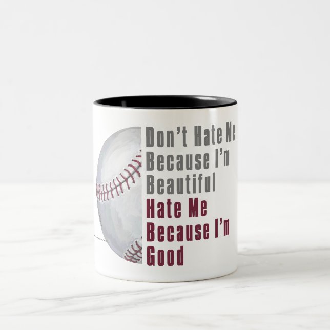 Im Beautiful Im Good Baseball Two-Tone Coffee Mug (Center)
