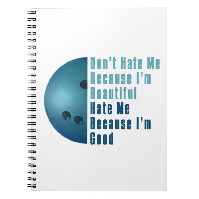 Im Beautiful Im Good  Bowling Blue Spiral Notebook (Front)