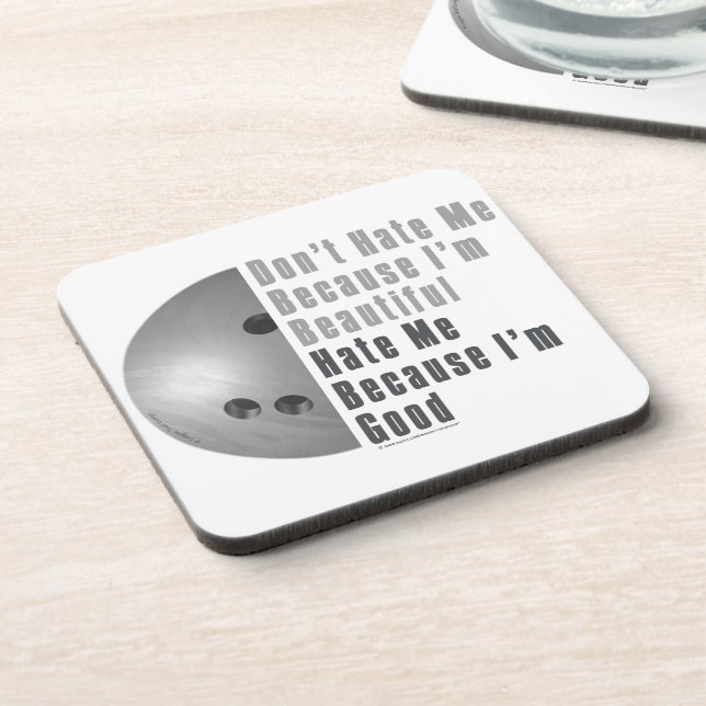 Im Beautiful Im Good Bowling Grey Coaster (Left Side)