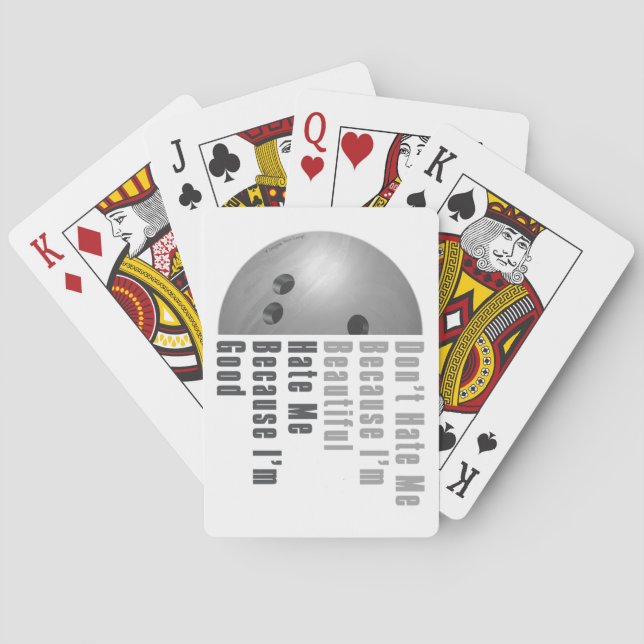 Im Beautiful Im Good Bowling Grey Playing Cards (Back)