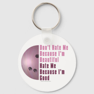 Im Beautiful Im Good Bowling Pink Key Ring