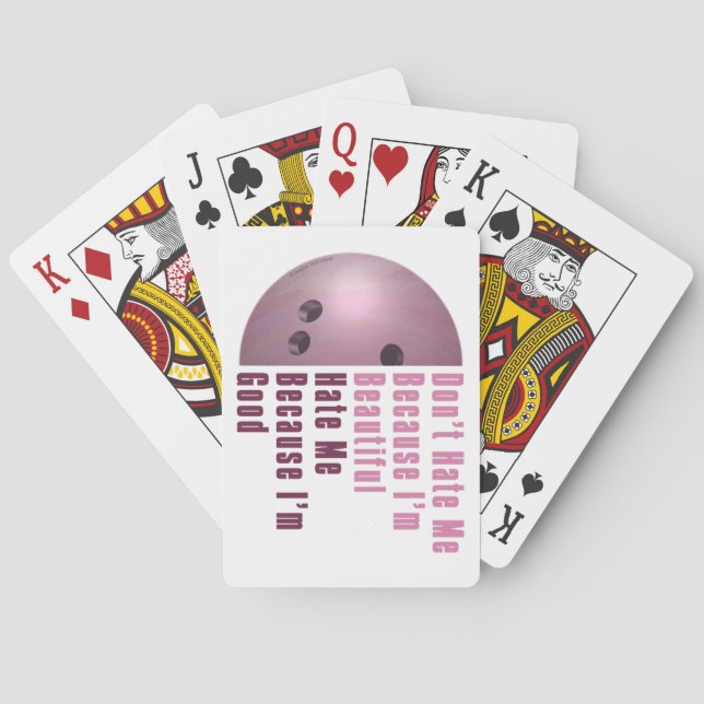 Im Beautiful Im Good Bowling Pink Playing Cards (Back)