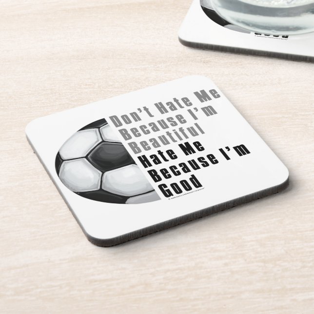 Im Beautiful Im Good Soccer Ball Coaster (Left Side)