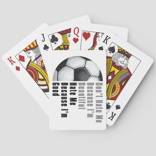 Im Beautiful Im Good Soccer Ball Playing Cards (Back)