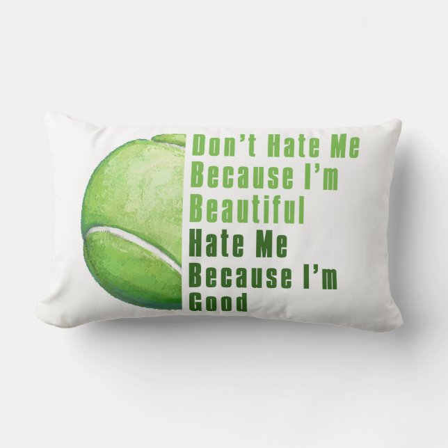 Im Beautiful Im Good Tennis Ball Lumbar Cushion (Front)