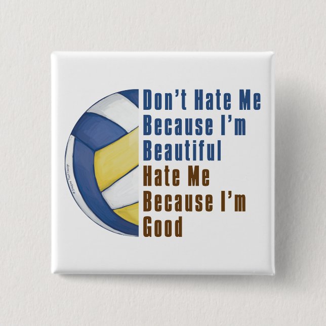 Im Beautiful Im Good Volleyball 15 Cm Square Badge (Front)