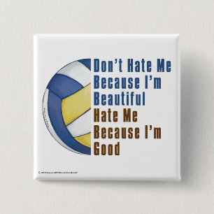 Im Beautiful Im Good Volleyball 15 Cm Square Badge