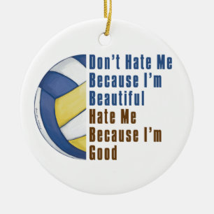 Im Beautiful Im Good Volleyball Ceramic Tree Decoration