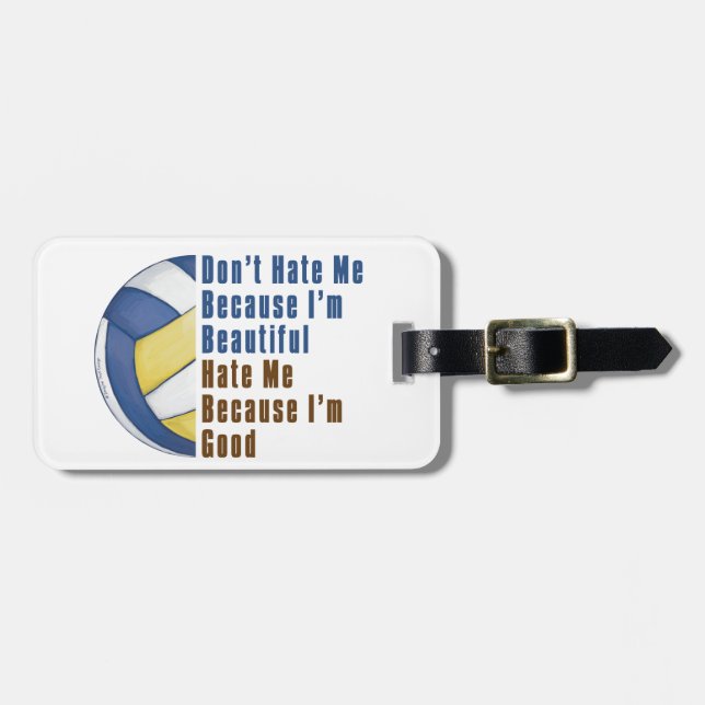 Im Beautiful Im Good Volleyball Luggage Tag (Front Horizontal)