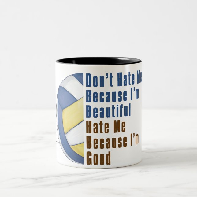 Im Beautiful Im Good Volleyball Two-Tone Coffee Mug (Center)