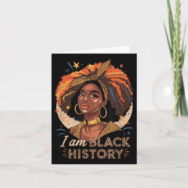 Im Black History Afro Black History Motivation  Card (Front)