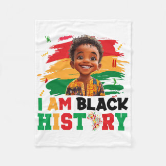 I'm Black History Month African American Kids Boys Fleece Blanket