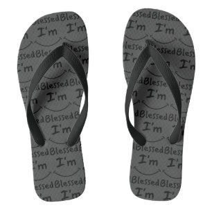 I'm Blessed Biblical Smile G/B All-Over Unisex Jandals