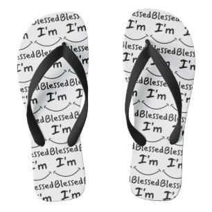 I'm Blessed Biblical Smile W/B All-Over Unisex Jandals