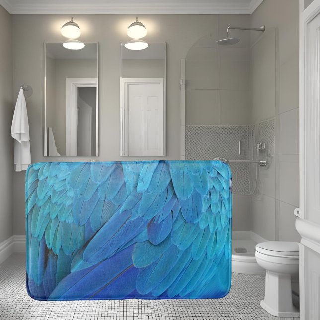 I'm blue - Macaw feathers Bath Mat (Creator Uploaded)
