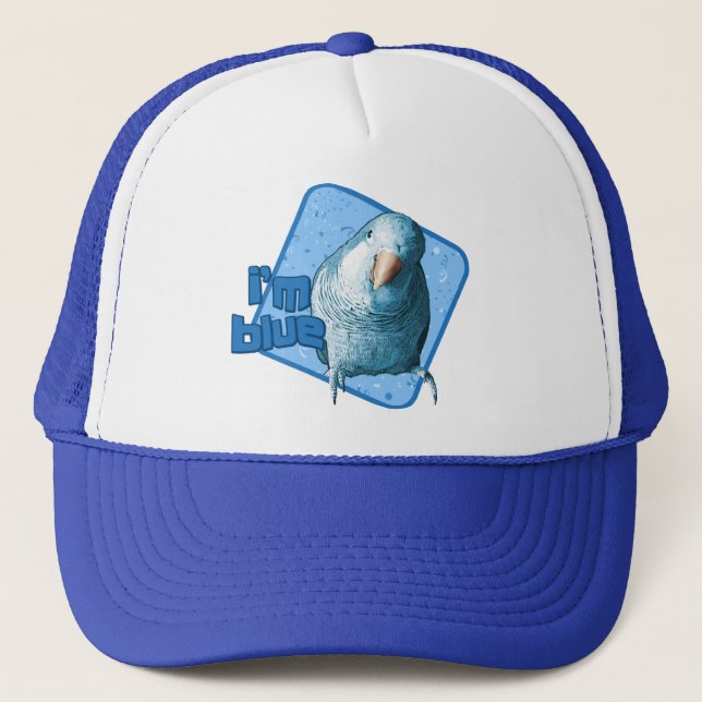 I'm Blue Quaker Parakeet Hat (Front)