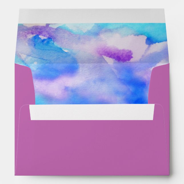 I'M BLUE WATERCOLOR Bat Mitzvah Envelope (Back (Bottom))