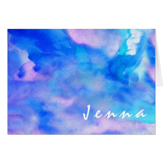 I'M BLUE WATERCOLOR Bat Mitzvah Thank You Card