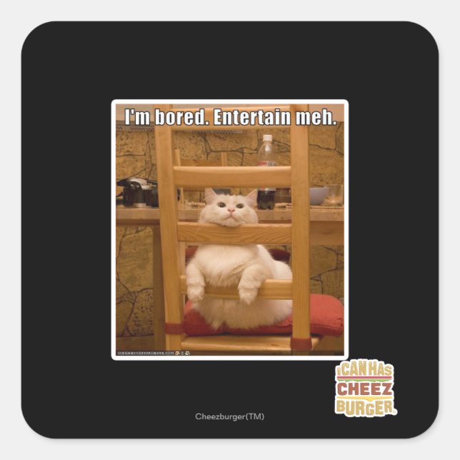 I'm bored. square sticker (Front)