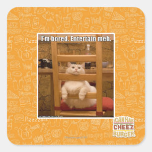 I'm bored. square sticker