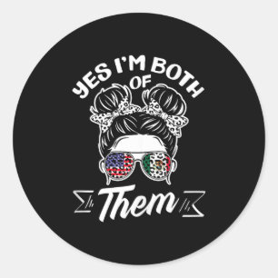 I'm both of them american mexican heritage tank to classic round sticker