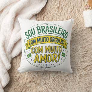 I'm Brazilian With Great Pride Vintage Cushion