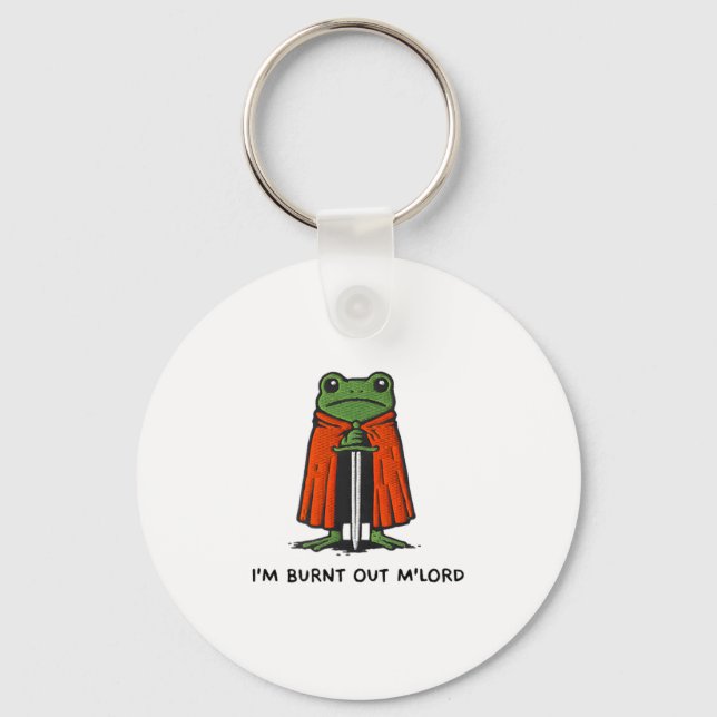 I'm Burnt Out M'lord Funny Knight Frog Meme Boys M Key Ring (Front)
