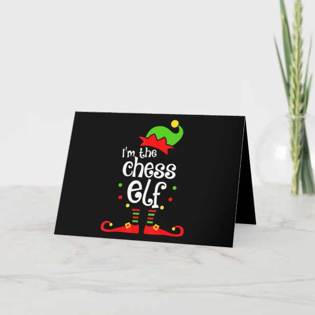 im  chess elf xmas family friend christmas gift card (Front)