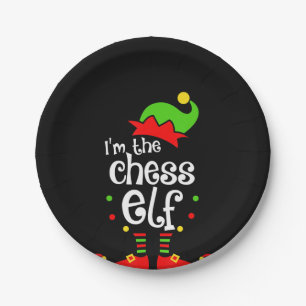 im chess elf xmas family friend christmas gift paper plate