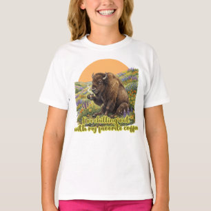 I'm Chilling Out with My Favorite Coffee Buffalo T-Shirt