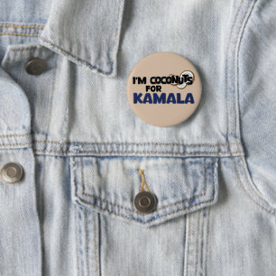I'm Coconuts for Kamala Harris Funny Coconut Tree 6 Cm Round Badge