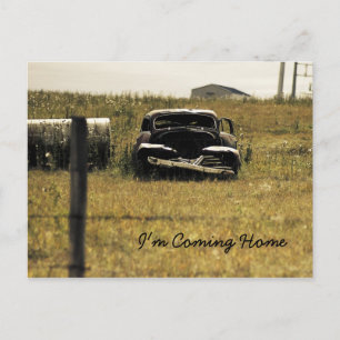 I'm Coming Home, rustic rural hip Postcard