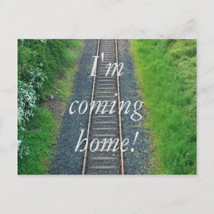 I'm coming home! Train Track Railway in Nature Postcard
