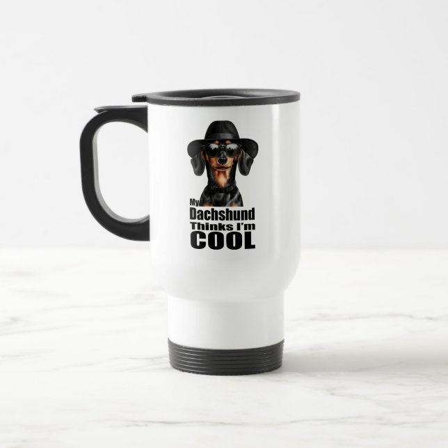 I'm Cool Dachshund Travel Mug (Left)