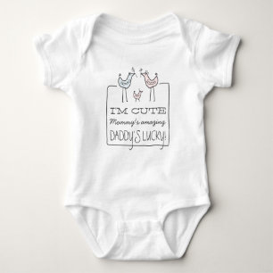 I'm Cute, Daddy's Lucky Funny Baby T-Shirt Bodysuit