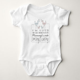 I'm Cute, Daddy's Lucky Funny Baby T-Shirt Bodysuit