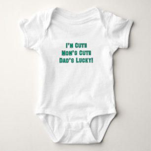 IM CUTE MOMS CUTE DADS LUCKY blue sport.png Baby Bodysuit