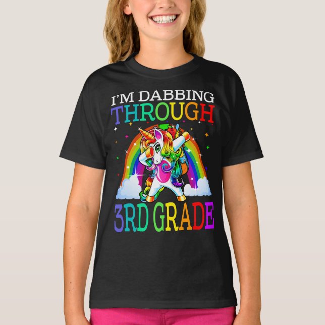 I'm Dabbing Through 3rd Grade Unicorn  T-Shirt (Front)