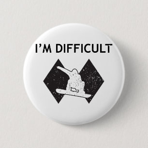 I'm Difficult Cool Skiing Stuff For Men Ski Snowbo 6 Cm Round Badge