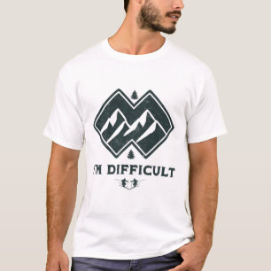 I'm Difficult Double Black Diamonds Funny Ski Snow T-Shirt