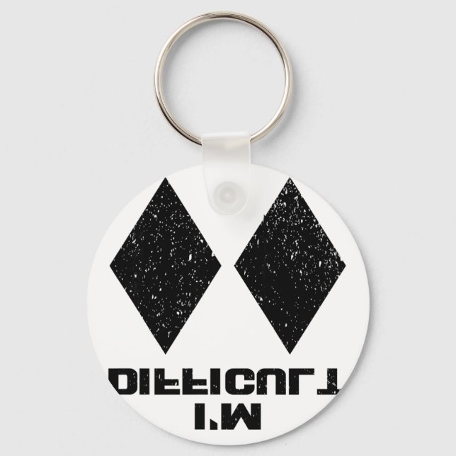 I'm Difficult Funny Double Black Diamonds Ski Snow Key Ring (Front)