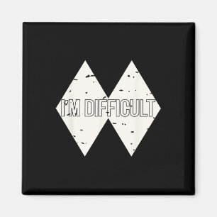 I'm Difficult Funny Double Skii Black Diamonds Pun Magnet