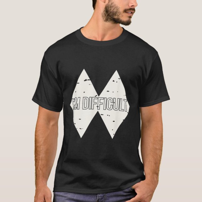 I'm Difficult Funny Double Skii Black Diamonds Pun T-Shirt (Front)