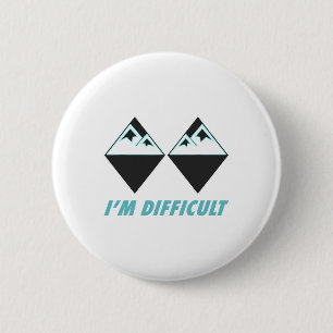 I'm Difficult Ski Double Black Diamonds Colorado M 6 Cm Round Badge