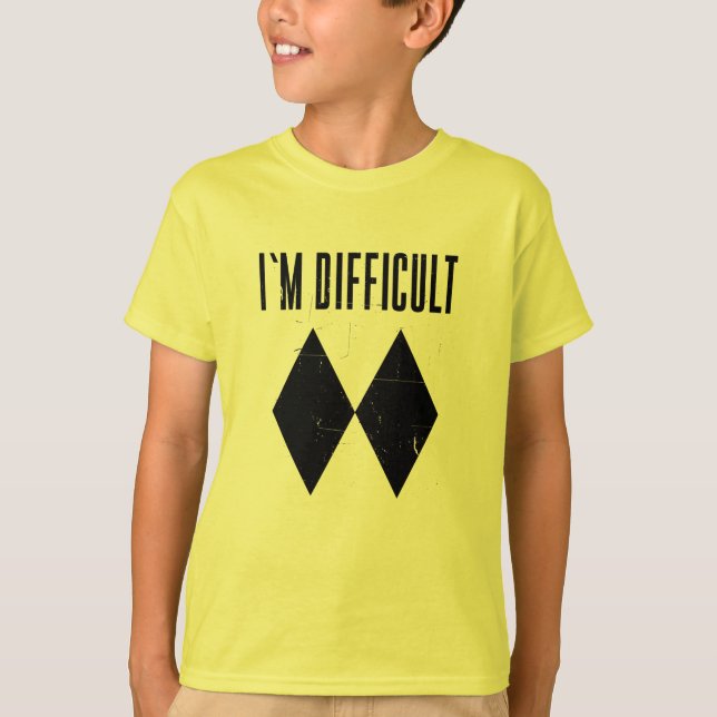 I'm Difficult Skiing Double Black Diamond Novelty T-Shirt (Front)
