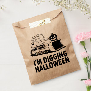 I'm Digging Halloween Pumpkin Face Tractor Kids Favour Bags