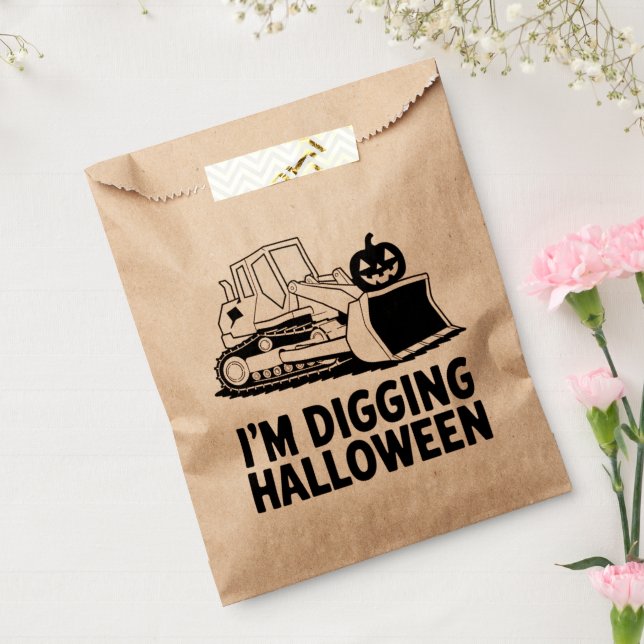I'm Digging Halloween Pumpkin Face Tractor Kids Favour Bags (Sealed)