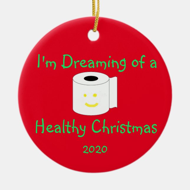 I'm Dreaming of a Healthy Christmas Ceramic Tree Decoration (Front)