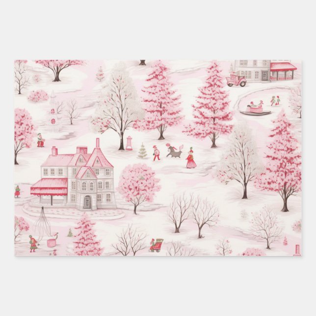 I'm Dreaming of a Pink Christmas Wrapping Paper Sheet (Front 3)