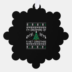 Im Dreaming Of A Wet Christmas Tree Decoration Card